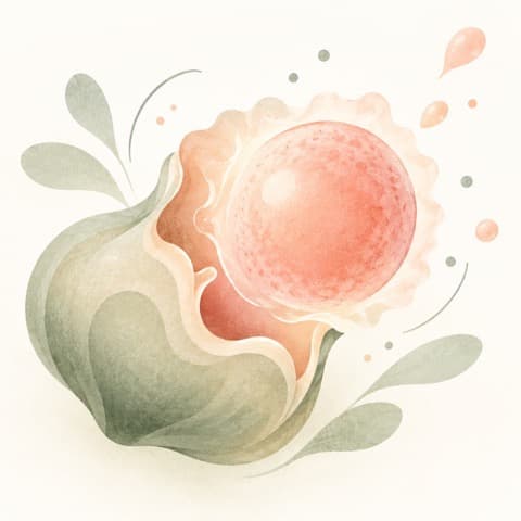 Illustration of ovulation with the egg