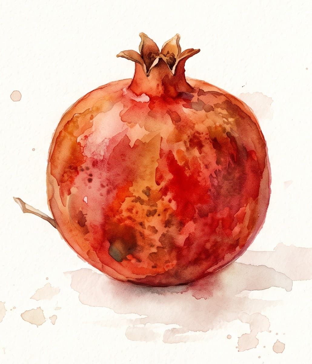 Visual reference: a pomegranate