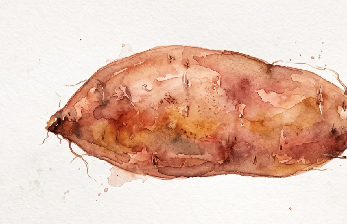 Visual reference: a sweet potato