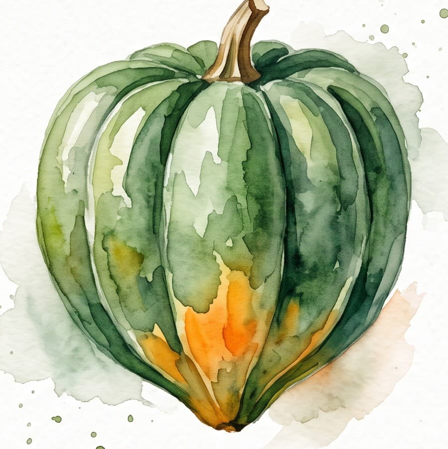 Visual reference: an acorn squash