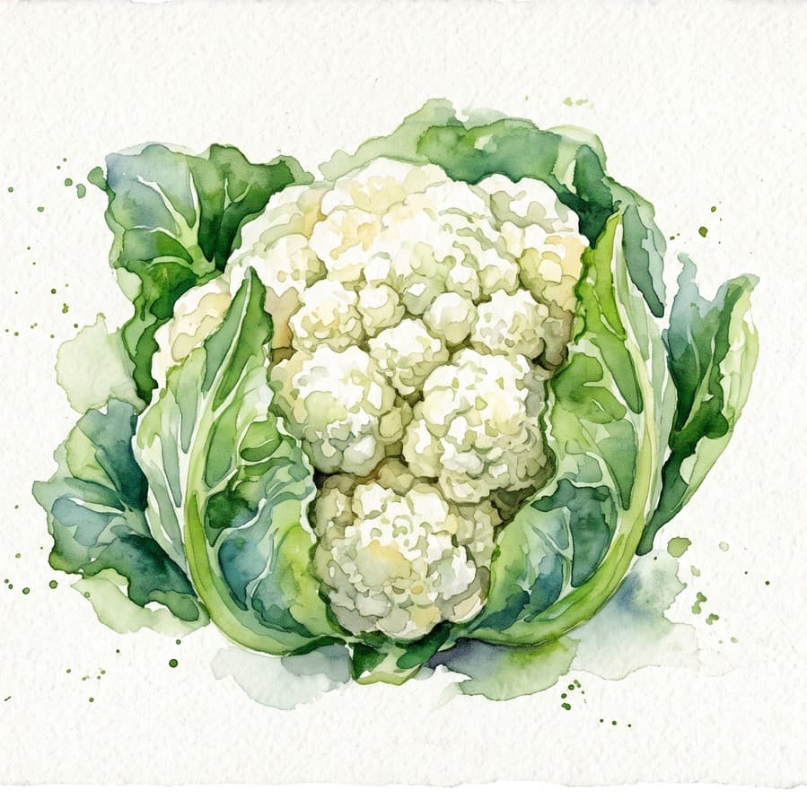 Visual reference: a head of cauliflower