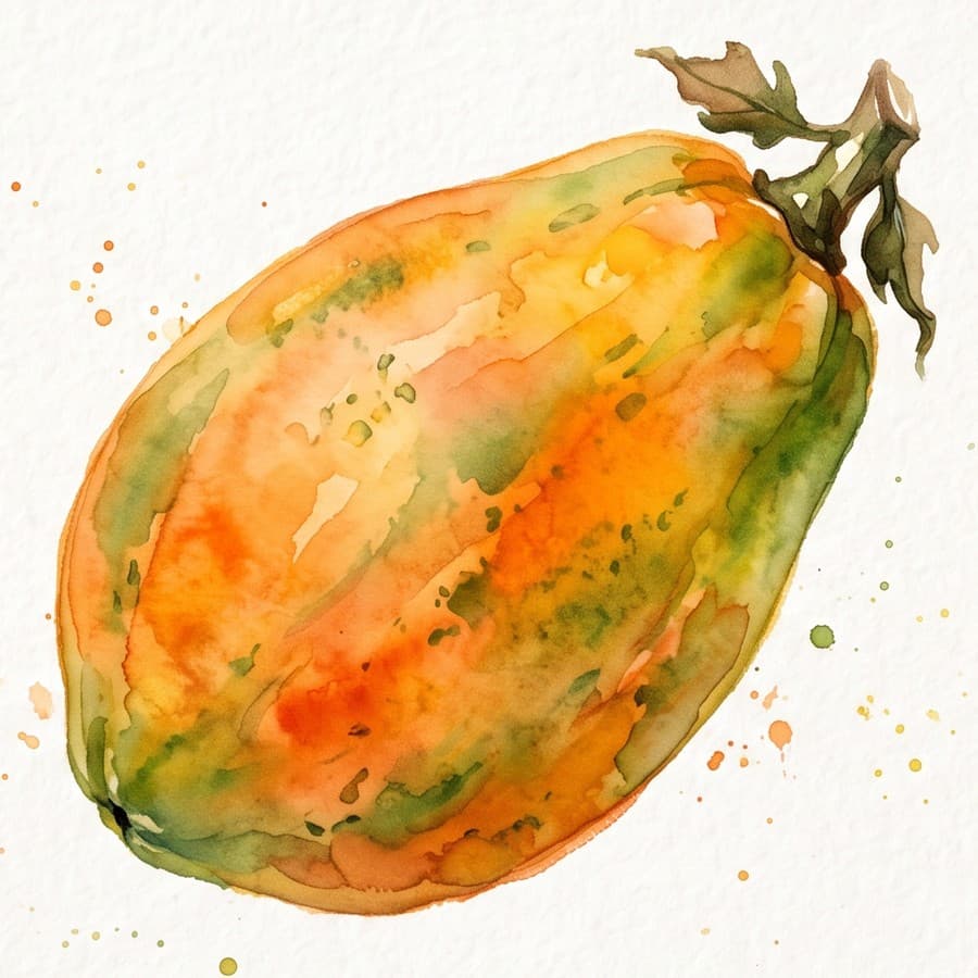 Visual reference: a papaya