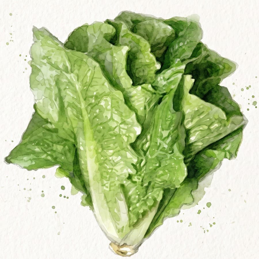 Visual reference: a head of romaine lettuce